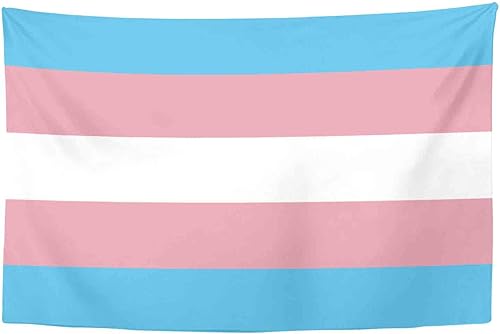 Miniatura 1 de YongColer Tapiz de bandera del orgullo transgénero, decoración de pared trans para dormitorio, sala de estar, dormitorio al aire libre (60 x 40