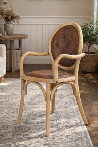 Facile da abbinare: Il colore caldo del legno e il rivestimento marrone si integrano facilmente con arredamenti classici, industrial, vintage e country chic. Il loro stile con i materiali e il confort moderno fanno si che la poltrona sia estremamente funzionale come sedia da per camera da letto, sedie da lettura da patio, sedie per corridoio o sedie da scrivania nel tuo soggiorno e studio.