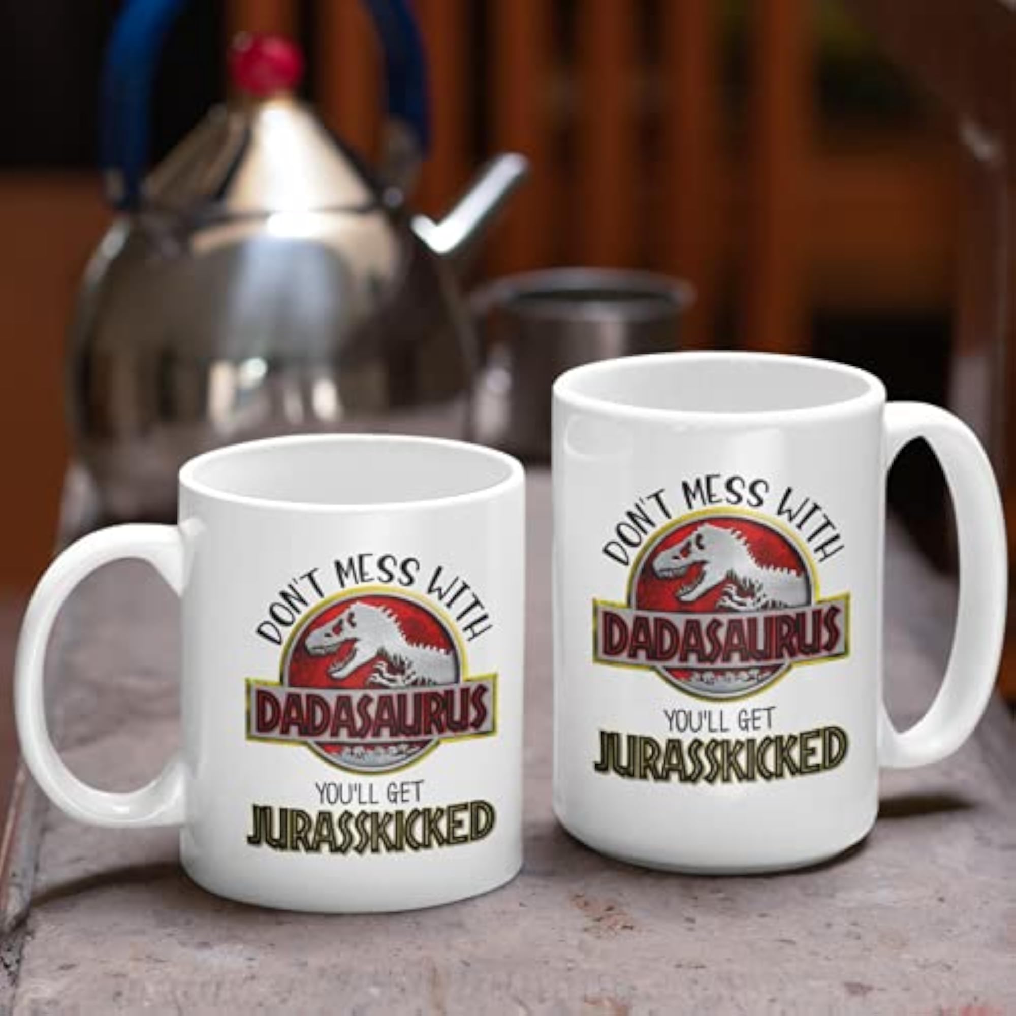 Funny Dinosaur Father's Day Mug, Don't Mess With Dad