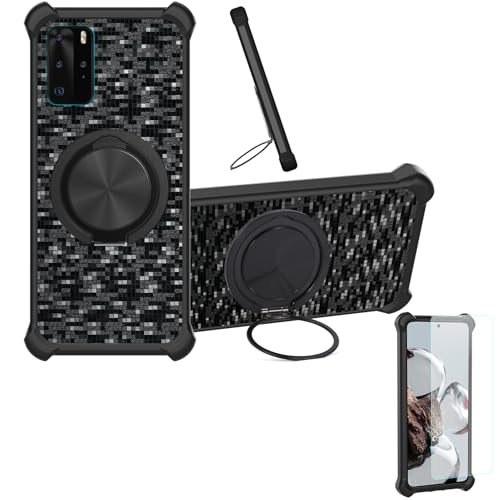 �Ή� Xgody P40 �P�[�X Phone Case [1�� 9H+�d�x���� �K���X�t�B����][360°��]���X�^���h�A�}�O�l�b�g��]CX-11-HEI