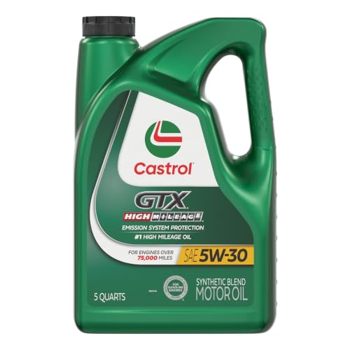 Castrol GTX High Mileage 5W-30 Synthetic Blend Motor Oil, 5 ...