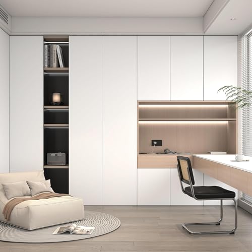Image of HOME13 White Vinyl Matte Self Adhesive Removable and Decorative Vinyl Wallpaper for Kitchen Countertop Cabinets Table, 1 Ft x 4 Ft with 2pcs