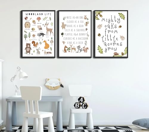 Positive Affirmations Animal Wall Art Nursery Animal Alphabet Classroom Painting Wall Decor Educational Poster Prints Kids Playroom Picture Prints Canvas Artwork for Boy Girl Room 12x16 Inch - Image 4