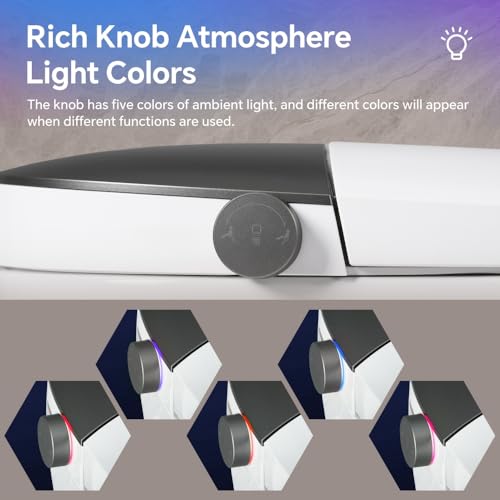 Inodoro inteligente bidé altura ADA con asiento alargado calefaccionado, doble descarga potente, lavado frontal y trasero multi-modo, 4 niveles de temperatura y presión de agua, secador de aire cálido, cerámica fácil de limpiar, plateado/blanco miniatura 7