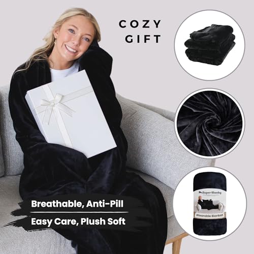 Super Blanky Wearable Blankets for Women, Adult Wearable Blanket Men, Valentine's Day Gifts for Her, Wife Birthday Gift Ideas