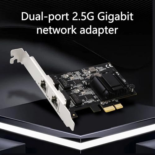 Tarjeta de red Ethernet PCIE 2.5Gbps con doble puerto, adaptador RJ45 RTL8125B 10/100/1000/25000Mbps para Desktop miniatura 2