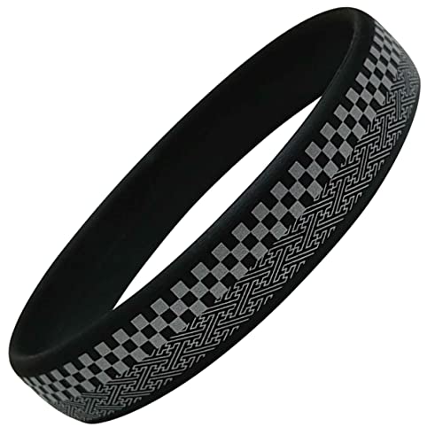 OLUAGE 日本製 静電気 防止 除去 ブレスレット メンズ レディース スパークノンXリストバンド (市松紗綾 ブラックxシルバー L サイズ)