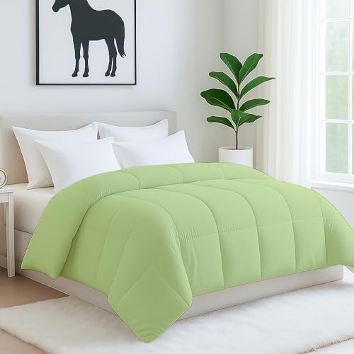 Image of Comforter for Double Bed - Soft Winter Blanket /AC Comforter | Dohar | Duvet | Ultra Soft & Lightweight - Sage /Green Color