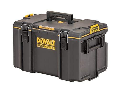 DEWALT Coffret TOUGHSYSTEM Grande Contenance - IP65 - 554 x 371 x 408 mm - Boite à Outils Capacité 50 kg - Emplacement TAG TOOL CONNECT - Robuste avec Poignées Ergonomiques DWST83342-1