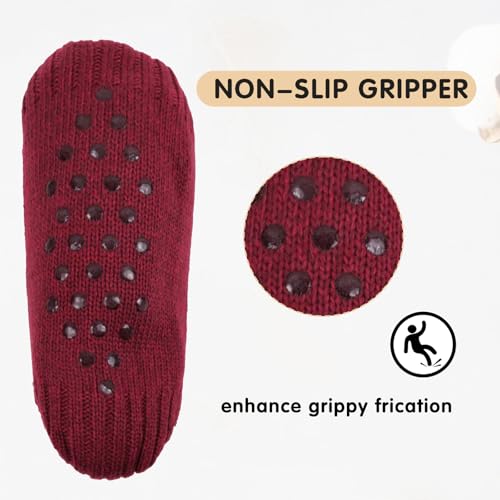 Kids Fuzzy Slipper Socks – Toddler Baby Non Slip Warm Fleece Lined Indoor Socks for Boys Girls3