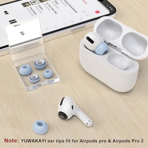 Image of 3 Pairs Replacement Ear Tips for AirPods Pro and 2nd Generation with Noise Reduction Hole, Silicone Ear Tips for AirPods Pro with Portable Storage Box and Fits in Charging Case (S /M /L, Light Blue)