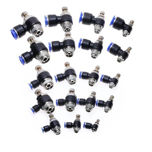 Válvula de mariposa neumática SL de 12 mm y rosca 3/8 para conector rápido de aire comprimido 6