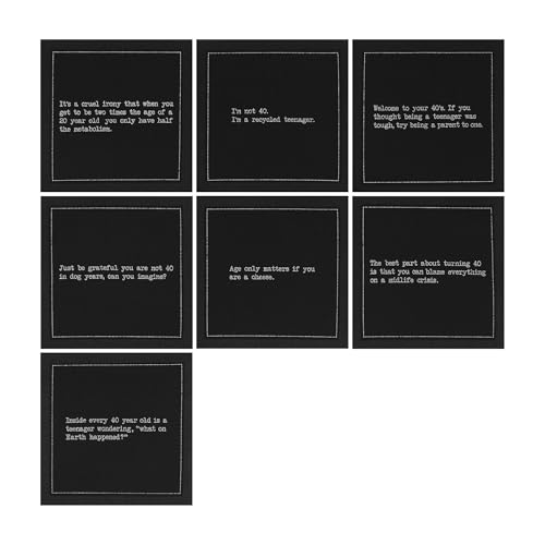 Five Star Funny 40th Birthday Quotes | Black Cotton Cocktail Napkins | 50 Luxury Disposable Beverage Napkins with Witty Bar Quotes | Drink Napkins for Parties, Bars, Weddings & Game Nights by FIVE STAR NAPKINS - Image 4