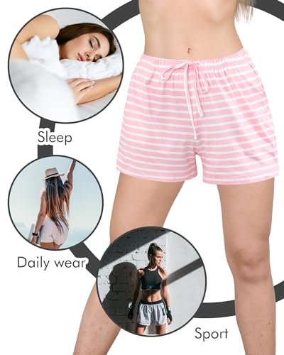 Chuarry 6 Pack Women Pajama Short Sleep Short Sleepwear Lounge Shorts Sleep Boxers Bottom with Pockets4
