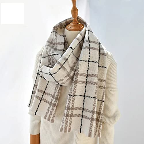 Geltdn Wool Shawl Classic Gray Plaid Long Scarf Women Winter Casual Bandana Warm Pashmina Scarves (Color : B, Size : One Size) #TOP2
