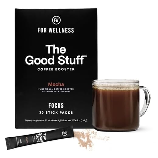 For Wellness The Good Stuff™ Focus Blend (30 Stick Packs), Non-Dairy Coffee Supplement – Stimulates Cognitive Function & Mental Clarity