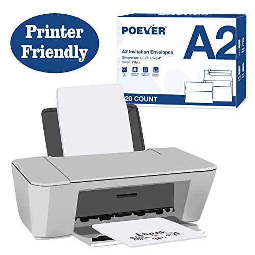 Poever A2 Invitation Envelopes 120 Pack White Envelopes 4.375X5.75 Self Seal Small Blank Mailing Envelopes For Invitation, Greeting Cards, Photos, Wedding, Rsvp, Business #TOP2