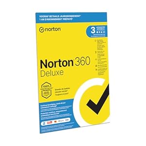 Norton 360 Deluxe 2025, antivirussoftware, internetbeveiliging, 3 Apparaten, 1 Jaar abonnement met automatische verlenging, Secure VPN en Password Manager, PCs, Macs, tablets en smartphones, envelop