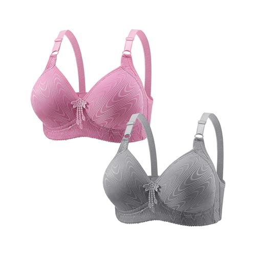 Sujetadores para Mujer, sin Aros, Ajustables, Bralette, Talla Grande, Sujetador Diario, Paquete 2 Sujetador Transparente Talla Grande Lenceria Mujer (Yellow, M)