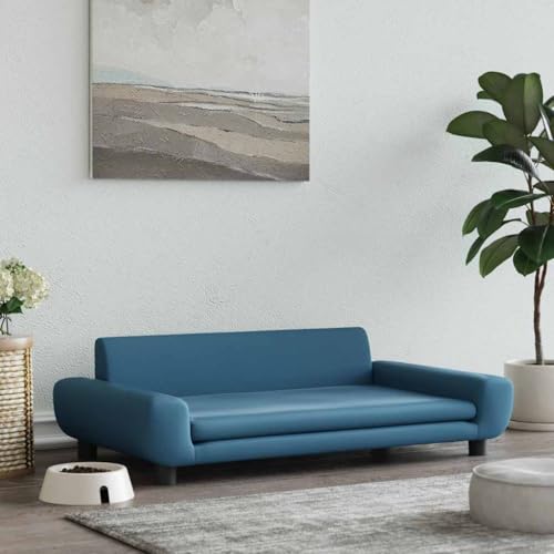 vidaXL Hundebett, Hundekissen mit weicher Polsterung, Hundesofa Hundecouch für kleine Hunde Haustiere, Haustierbett Katzenbett, Blau Samt