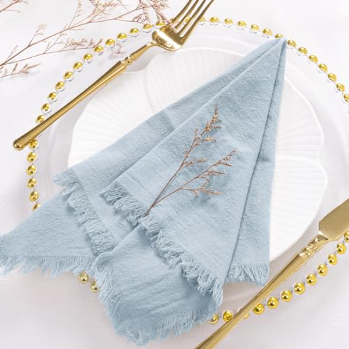 Socomi Grey Blue Linen Napkins for Easter & Spring Events Set of 6