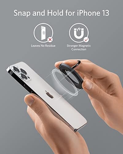 Anker Magnetic Phone Grip (MagGo), 610 Magnetic Phone Ring Holder, Adjustable Kickstand, Only for iPhone 13, 13 Pro, 13 mini, 13 Pro Max, 12, 12 Pro, 12 mini, 12 Pro Max (Interstellar Gray)