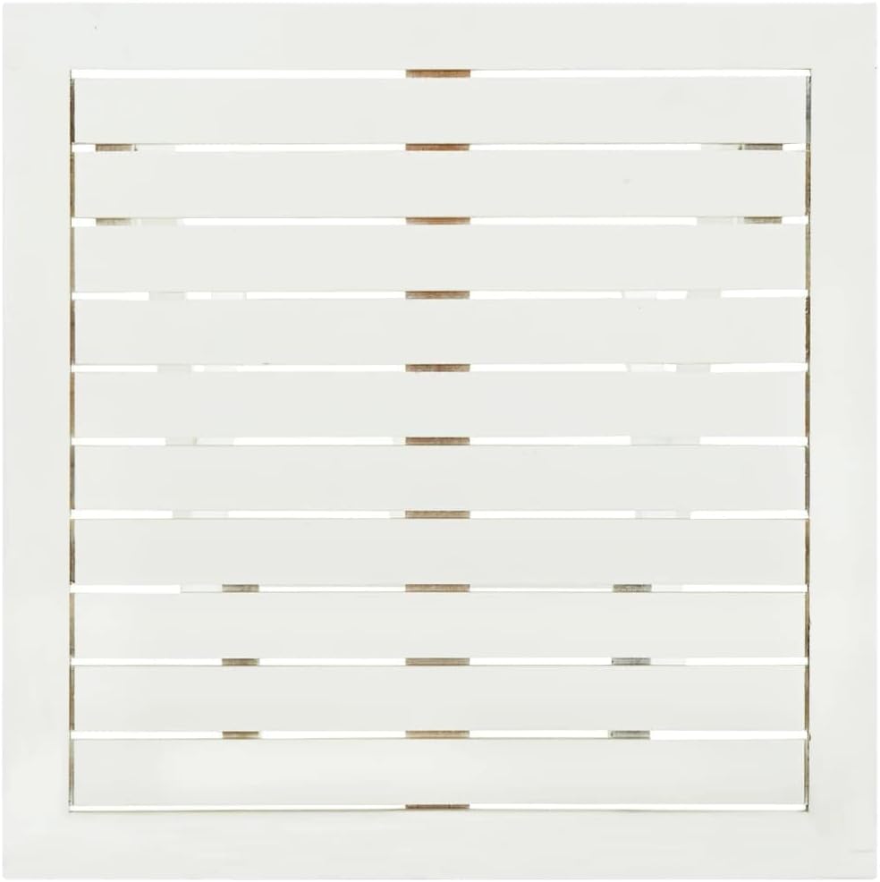 Bistro Table,Outdoor Dining Table,Porch Side Table,Garden Table,Garden Table for Picnic Camping Porch Deck Lawn Backyard, White 18.1"x18.1"x18.5" Solid Acacia Wood