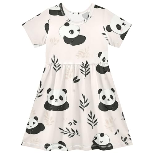 Boccsty Cute Panda Bamboo Baby Girls Dress Kids Toddler Sundress Party Summer Dresses 2T
