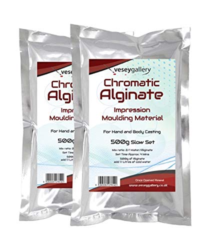 Alginate Impression Moulding Material Powder - just add Water. 1kg Slower Set Skin Safe 2 Bags by Vesey Gallery ®