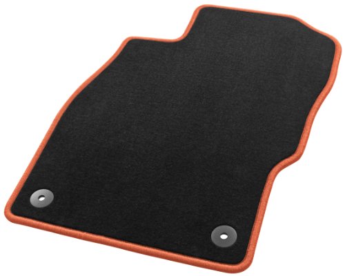 Tapis de véhicule Sky Line noir orange, tapis de sol de voiture 3 pièces