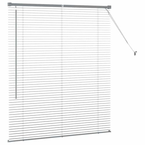Persiana veneciana de aluminio gris oscuro 130x120 cm para protección visual 7