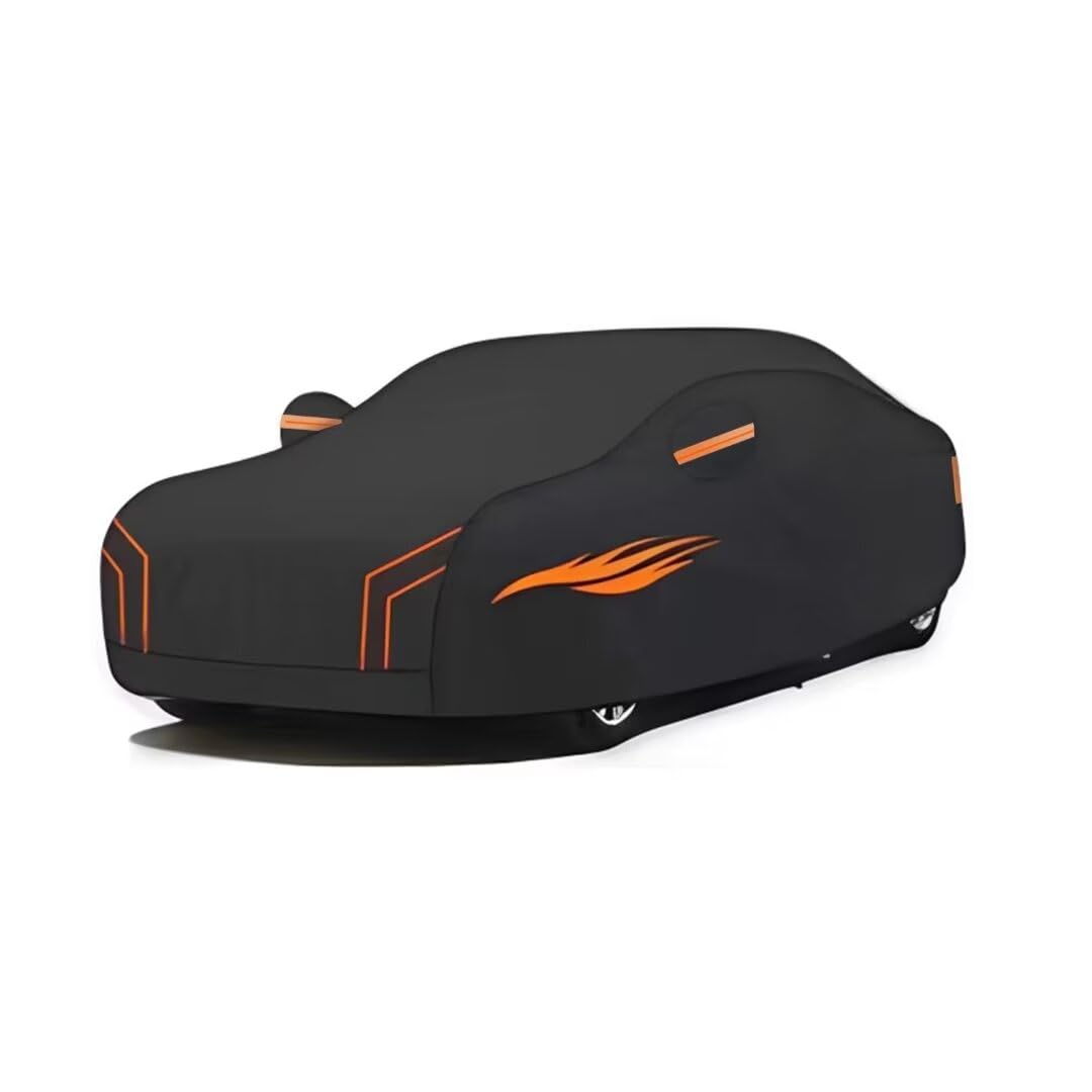 bache Voiture Exterieur Compatible avec Nissan Qashqai J11 2013-2025, Bache Voiture à Fermeture éclair Respirante pour l'extérieur, résistante aux UV, au Vent et à la Neige(Black Orange)
