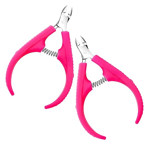 minkissy 2pcs Professional Nail Cuticle Trimmer Cuticle Clipper Non-slip Handle for Manicure Portable Nail Nipper