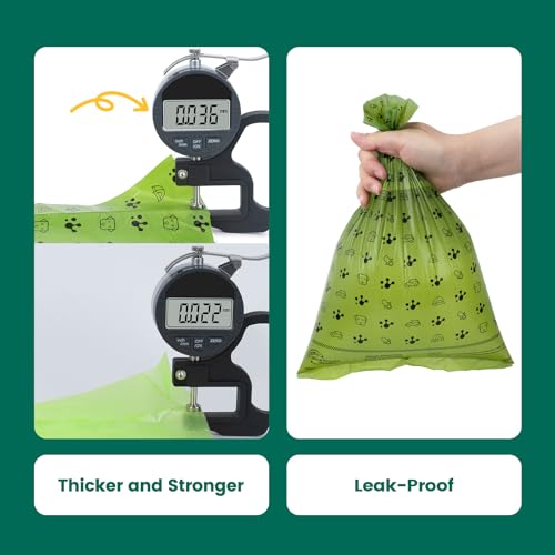 Image of Dog Poop Bags Rolls with Retractable Poop Bag Holder, Leak Proof and Extra Thick Lavender Pet Waste Bags, 70% Recycled GRS Certified, 1 Dispenser and 105 Bags for Doggy Walking & Cat Litter