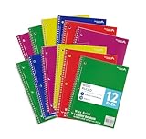 Blue Summit Wide Ruled Spiral Notebook, 1 Subject Spiral Notebook Wide Ruled, Paper School Notebooks Bulk, 12 Pack