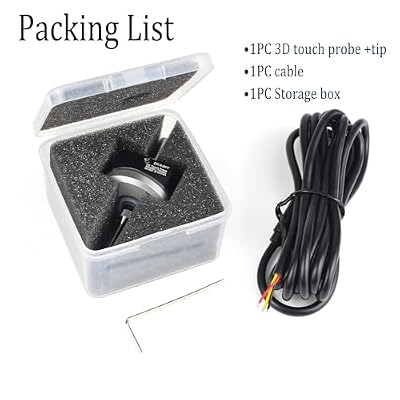 XUNKUNER 3D Edge Finder Touch Probe, CNC XYZ Coordinate Measuring Sensor, 6mm Shank, 2.0mm Tungsten Steel Ball Tip, 2M Cable, Compatible with Mach3 & GRBL for DIY CNC Router Engraving Machine