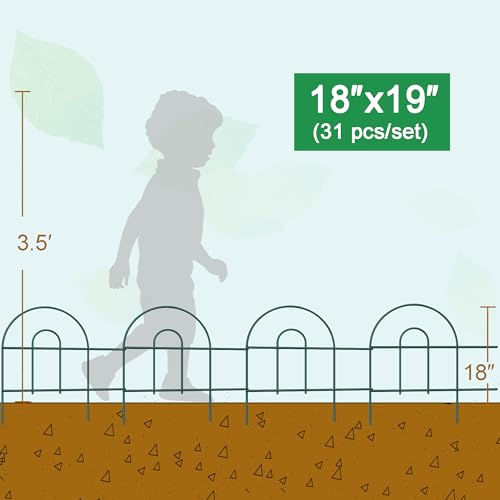 FOREHOGAR Decorative Garden Folding Border Fence, Metal Wire Edging Flower Fence Panel 18in X50ft Outdoor Patio Landscape - Thumbnail 4