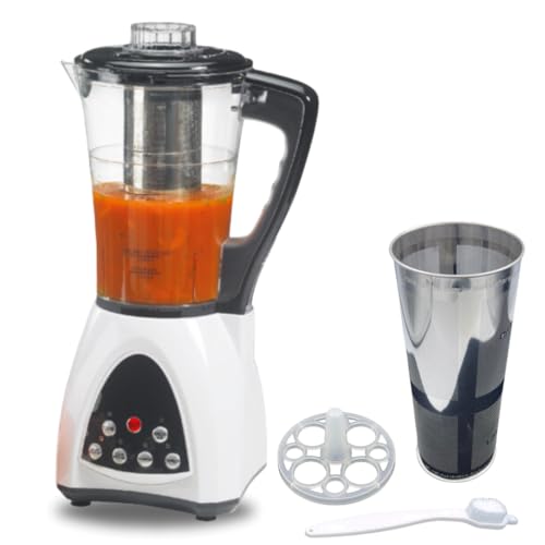 MULTI ROBOT Sopera Eléctrica - 6 Programas, Función 2 en 1: Batidora Vaso y Máquina Hacer Sopas y cremas, Mantiene Calor, hierve, bate, mezcla, tritura, 1,7L (Soup Maker + Accesories)