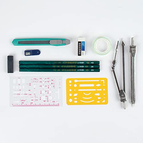 Conjunto de trazador combinado y brújulas de precisión con bolsa de tela protectora 5