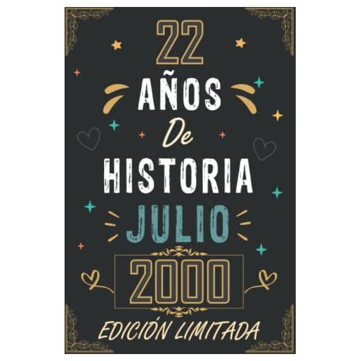 CUADERNO, 22 AÑOS DE HISTORIA JULIO 2000 EDICIÓN LIMITADA: Regalo de 22 cumpleaños para mujeres y hombres, ideas de 22 cumpleaños... un cumpleaños... ... regalo de 22 cumpleaños para él/ella.