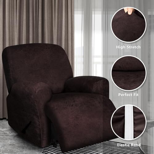 Image of molasofa Leather Like Oversized Recliner Chair Covers, Extra Large Big Man 4 Pieces Lazy Boy Recliner Cover for Wide Recliner Chair for Pets Kids Washable (X-Large, Chocolate)