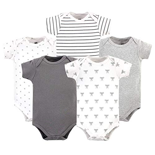 Image of Hudson Baby Unisex Cotton Bodysuits, Prints Modern Elephant, 9-12 Months