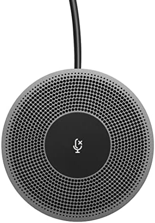 Logitech Expansion Mic for MeetUp, Plug-and-Play, Indicator Lights, Microphone Type Mono, Wideband, Noise Canceling, PC/Mac/Laptop/MacBook/Tablet - Black