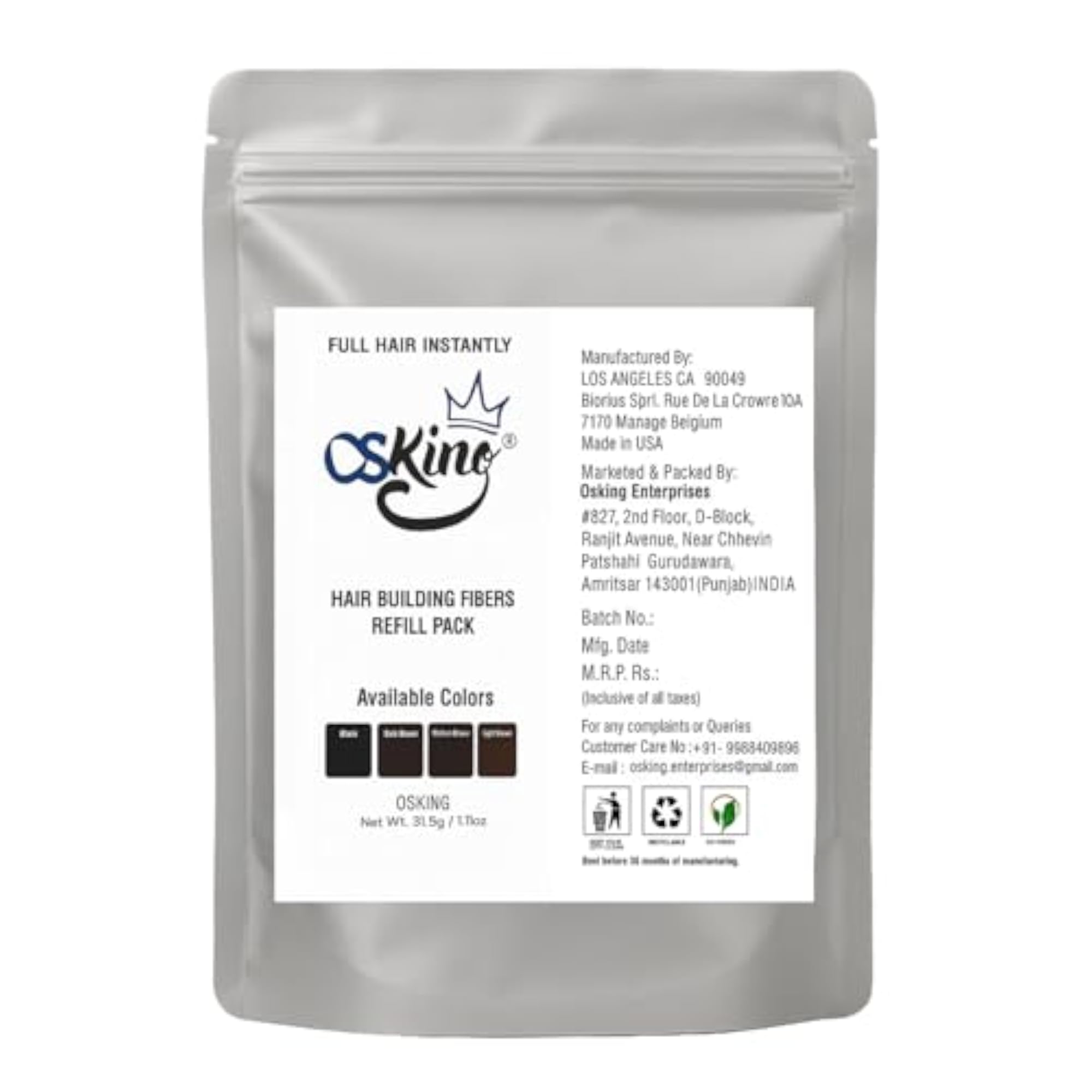 Hair Loss Concealer Fiber Refill Pack, Dark Brown