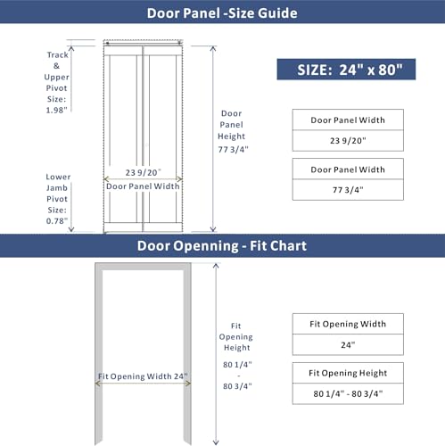 BARNER HOME Bi-Fold Doors, for 24in. x 80 in Opening, 3-lite Tempered Frosted Glass Panel with Hardware Kits, Pine Wood Natural Multifold Interior Closet Doors