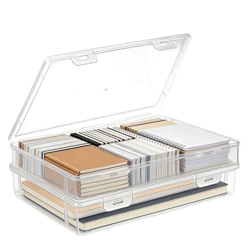 Zocipro 2Pcs Cajas Transparentes de Plástico A4, Caja Archivador Plastico Impermeable Archivos de Almacenamiento para Documentos Cartas Papel Revistas Libros