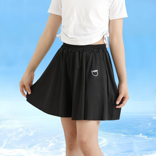 Girls Pull On Shorts Quick Dry Flowy Shorts with Pockets Elastic Athletic Skorts for Fitness Running Cheer Sports 3-16Y2