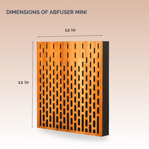 Image of Timber Acoustics Abfuser Mini Acoustic Panel | Diffusion & Absorption | Reduces Echo | For Studios, Home Theatres & Living Spaces | 1ft x 1ft x 2in (Matrix Fade, Set of 4)