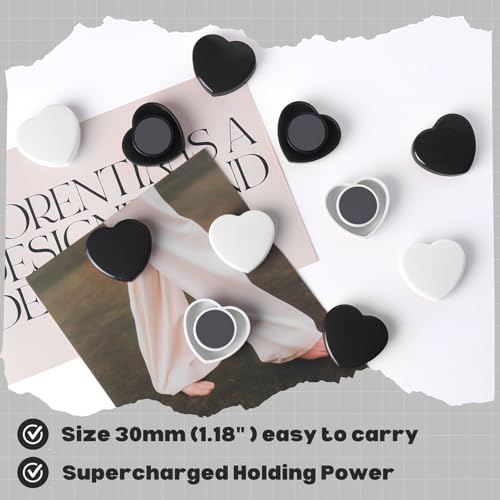 20 imanes decorativos en forma de corazón para refrigerador miniatura 2