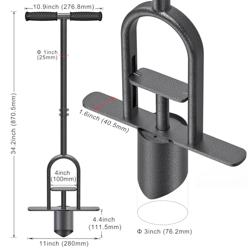 image for BeneLabel Garden Grass Plugger Tool with Long Handle Sod Turf Plugger 